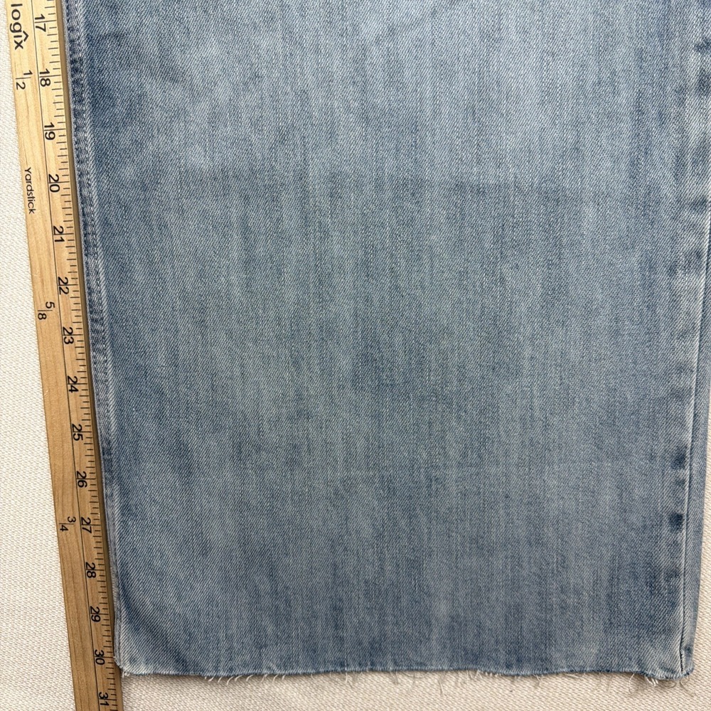 Lucky Brand Wide Leg Mid-Rise Jeans Size S Light Wash Raw Hem NWOT Drawstring - Picture 5 of 13